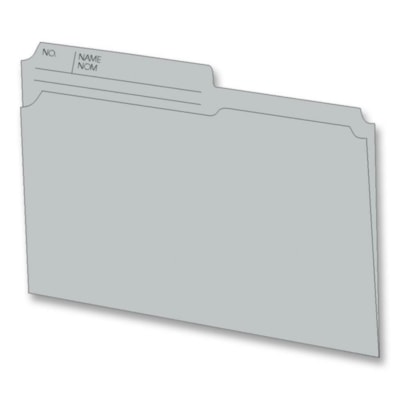 Hilroy 1/2 Tab Cut Letter Recycled Top Tab File Folder - 10.5 pt. (3.70 mm) - Gray - 10% Recycled - 100 / Box 1/2 CUT TAB  10.5 PT. STOCK REVERSIBLE