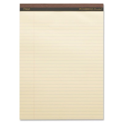 Bloc de papier Hilroy - 50 Feuilles - 20 lb (9071,85 g) Poids de Base - format 8 1/2 po (215,90 mm) x 11 3/4 po (298,45 mm) - Paper Ivoire - Microperforé, Stiff-back, Facile à déchirer - 3 / emballage RÉGLURE LARGE 50 FEUILLES #20 PERFORÉES & RÉGLÉES  3/PQT