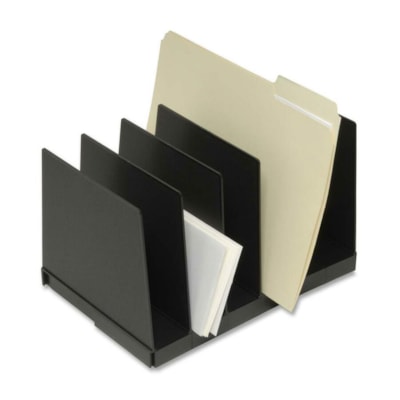 Korr Expand-A-File Desktop Organizer - 6 Compartment(s) - Compartment Size : 2" (50.80 mm) - 8.5" (215.90 mm) Height x 12" (304.80 mm) Width x 8.5" (215.90 mm) Depth - Desktop - Sturdy - Black - Plastic - 1 / Set 6 SECTIONS INTERLOCKING EASY ADD-ON