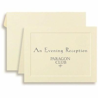 St. James® Overtures Note Cards, Traditional Embossed, Ivory, 40 Sets, 71021 - 4 1/2" (114.30 mm) x 5 1/2" (139.70 mm) - 47 lb (21318.84 g) Basis Weight - Green Seal - Embossed, Acid-free, Lignin-free, Micro Perforated - Ivory - 40 Set  EMBOSSED BORDERS 40/PKG 47LB 2 PER PAGE  RECYCLED W/ 30%PCW