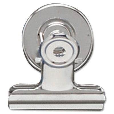 ACCO Magnetic Bulldog Clip - 1.50" (38.10 mm) Width - Silver - Metal - 24 / Box NICKEL PLATED 