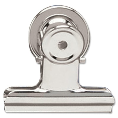 ACCO Magnetic Bulldog Clip - 2" (50.80 mm) Width - Silver - Metal - 24 / Box NICKEL PLATED 