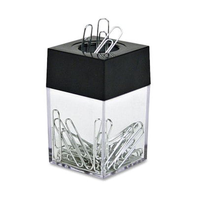 ACCO Paper Clip Dispenser - 2.81" (71.37 mm) Height x 1.81" (45.97 mm) Width x 1.81" (45.97 mm) Depth - Black - 1 Each SMOKE PLASTIC BASE ASSORTED COLOUR TOP 2-7/8 HIGH ACCO