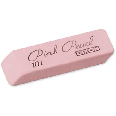 Dixon Large Pink Pearl Eraser - Pink - 1 Each SOFT RUBBER BEVELLED EDGE 