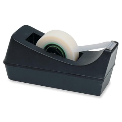 Westcott Desktop Tape Dispenser - 1" (25.40 mm) Core - Plastic, Metal - Black - 1 Each SLANT LINE DESIGN  BLACK 