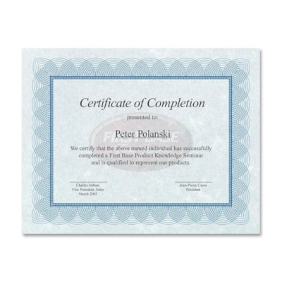 St. James® Regent Certificates with Gold Seals - 24 lb (10886.22 g) Basis Weight - "Certificate of Appreciation" - 8.50" (215.90 mm) Width x 11" (279.40 mm) Length - Inkjet, Laser Compatible - Blue, Silver - 25 / Pack  PK/25  REGENT BLEU & SILVER ST-JAMES  RECYCLED W/30% PCW