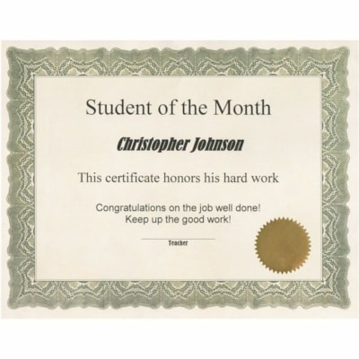 St. James® Gioche Certificates with Gold Seals - 24 lb (10886.22 g) Basis Weight - 8.50" (215.90 mm) Width x 11" (279.40 mm) Length - Inkjet, Laser Compatible - Green - 25 / Pack  W/GOLD IMPRINTABLE SEALS PK/25 RECYCLED W/ 30% PCW