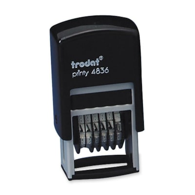Trodat Printy Numbering Stamp - 6 Bands - Plastic Plastic - 1 Each BLACK PAD 