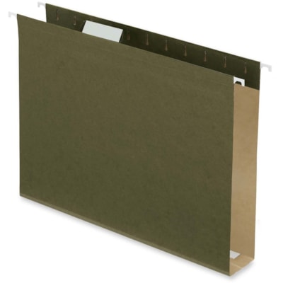 Pendaflex Letter Recycled Hanging Folder - 2" (50.80 mm) Folder Capacity - 8 1/2" (215.90 mm) x 11" (279.40 mm) - Standard Green - 10% Recycled - 25 / Box 100% RECYCLED NYLON INSERTS ON RUNNERS 2 IN CAP