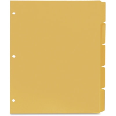 Oxford Plain Tab Loose Leaf Index Divider - 5 Tab(s) - 8.50" (215.90 mm) Divider Width x 11" (279.40 mm) Divider Length - Letter - Buff Divider - Buff Tab(s) - 10% Recycled - 5 / Set STOCK MYLAR REINFORCED HOLES 7PT 32LBS  10% PCW