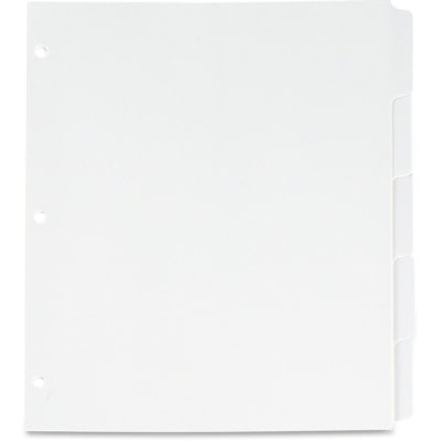 Oxford Plain Tab Loose Leaf Index Divider - 5 Tab(s) - 8.50" (215.90 mm) Divider Width x 11" (279.40 mm) Divider Length - Letter - White Tab(s) - 10% Recycled - 5 / Set LETTER 