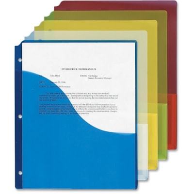 Pendaflex 31820C Letter Report Cover - 8 1/2" (215.90 mm) x 11" (279.40 mm) - 3 Fastener(s) - Polypropylene - Blueberry, Lemon, Lime, Strawberry - 5 / Pack 5 ASSORTED CLOURS .POLY 