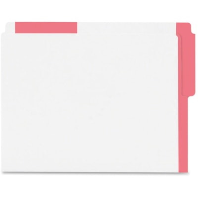 Pendaflex Letter Recycled Top Tab File Folder - 8 1/2" (215.90 mm) x 11" (279.40 mm) - 10.5 pt. (3.70 mm) - Red - 10% Recycled - 100 / Box 10-1/2 PT FULLY BLEACHED KRAFT 1/2 TAB  10% PCW