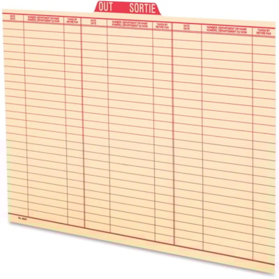 Pendaflex Oxford Vertical Out Guide - Legal - Red Tab(s) - 10% Recycled - 1 Each PRINTED RED BOTH SIDES COLUMNS FOR DATE 10% PCW