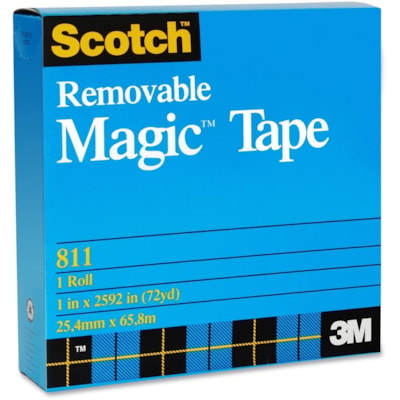 3M Scotch Magic Transparent Tape - 36 yd (32.9 m) Length x 0.75" (19 mm) Width - 1" (25.40 mm) Core - For Holding - 1 Each 19MM X 32.9M  SCOTCH BRAND HOLDS FIRM BUT REMOVES CLEAN