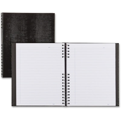 Blueline NotePro Twin-wire Composition Notebook - 300 Sheets - Twin Wirebound - 11" (279.40 mm) x 8 1/2" (215.90 mm) Sheet Size - 9.50" (241.30 mm) Height x 15" (381 mm) Width x 12" (304.80 mm) Length - Black Cover - Hard Cover, Micro Perforated, Index Sheet, Self-adhesive, Pocket - Recycled - 1 Eac SIMULATED LIZARD COVER 300PAGE