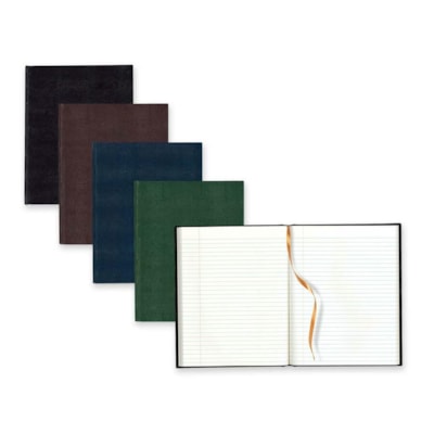 Blueline Ruled Journal - 150 Sheets - Perfect Bound - Ruled Margin - 11" (279.40 mm) x 8 1/2" (215.90 mm) Sheet Size - White Paper - Assorted Cover - Hard Cover 10 ¾ X 8 ½ RULED BOOK 150PAGES NAVY BLK GREEN BURGUNDY