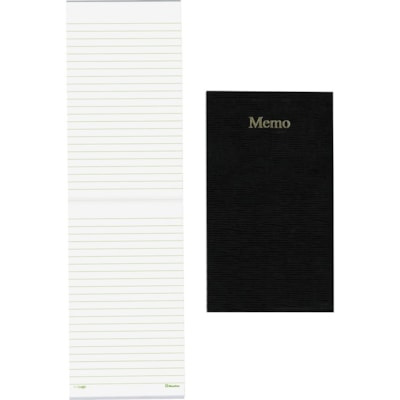 Blueline - Fin du carnet de notes d'ouverture - 100 Feuilles - Reliure parfaite - format 3 5/8 po (91,95 mm) x 6 po (152,40 mm) - Paper Blanc - Cover Noir - Couverture flexible, Pochette - Recyclé - 1 chaque  