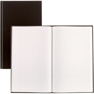 Blueline 790 Series Account Record Book - 300 Sheet(s) - Gummed - 7 7/8" (20 cm) x 12 1/2" (31.8 cm) Sheet Size - White Sheet(s) - Black Cover - Recycled - 1 Each  