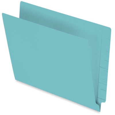 Pendaflex Letter Recycled End Tab File Folder - 8 1/2" (215.90 mm) x 11" (279.40 mm) - 3/4" (19.05 mm) Expansion - 11 pt. (3.87 mm) - 2 Plys - Turquoise - 10% Recycled - 100 / Box PENDAFLEX 10% PCW LETTER SIZE STRAIGHT TAB