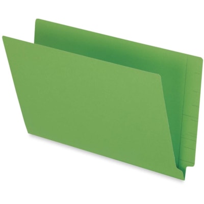 Pendaflex Legal Recycled End Tab File Folder - 9 1/2" (241.30 mm) x 15 1/4" (387.35 mm) - 3/4" (19.05 mm) Expansion - 13.5 pt. (4.75 mm) - Green - 10% Recycled - 50 / Box PENDAFLEX 10%PCW STRAIGHT TAB 
