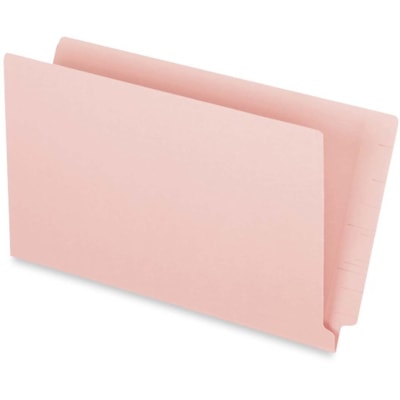 Pendaflex Legal Recycled End Tab File Folder - 3/4" (19.05 mm) Expansion - 13.5 pt. (4.75 mm) - Pink - Heavyweight - 10% Recycled - 50 / Box PENDAFLEX 10%PCW STRAIGHT TAB 
