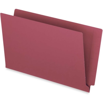 Pendaflex Legal Recycled End Tab File Folder - 9 1/2" (241.30 mm) x 15 1/4" (387.35 mm) - 3/4" (19.05 mm) Expansion - 13.5 pt. (4.75 mm) - Red - Heavyweight - 10% Recycled - 50 / Box PENDAFLEX 10%PCW STRAIGHT TAB 