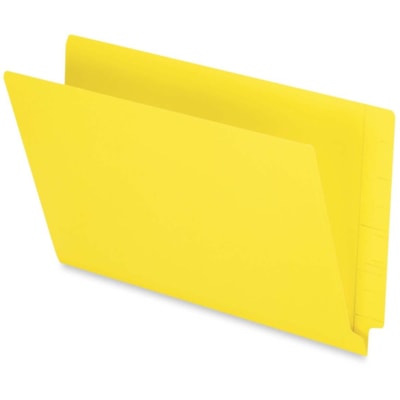 Pendaflex Legal Recycled End Tab File Folder - 9 1/2" (241.30 mm) x 15 1/4" (387.35 mm) - 3/4" (19.05 mm) Expansion - 13.5 pt. (4.75 mm) - Yellow - Heavyweight - 10% Recycled - 50 / Box PENDAFLEX 10%PCW STRAIGHT TAB 