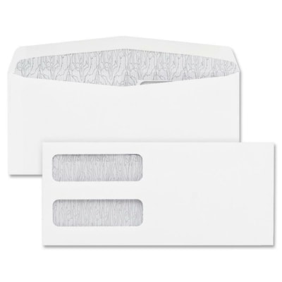 Blueline Double Window Envelopes - Double Window - #9 - 4" (101.60 mm) Width x 9" (228.60 mm) Length - White - 100 / Box FOR SIMPLY ACCOUNTING & REPLACED WITH # 48534