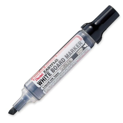 Pentel Easyflo Whiteboard Marker - Chisel Marker Point - Refillable - Black Ink DRY ERASE WHITE BOARD MARKERS 