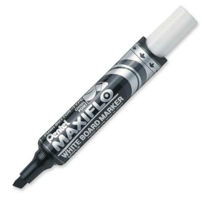 Pentel Whiteboard Maxi Marker - Medium Chisel Marker Point - Black Ink - Alcohol Based - 1 Each LARGE INK SUPPLY & UNIQUE PUMP FEATURE CHISEL POINT PENTEL