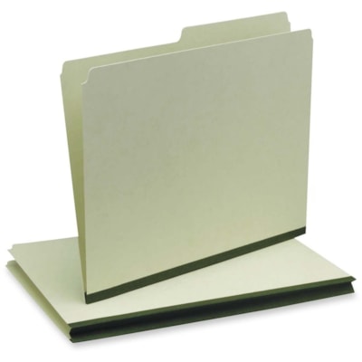 Pendaflex 1/2 Tab Cut Letter Recycled Top Tab File Folder - 8 1/2" (215.90 mm) x 11" (279.40 mm) - Top Tab Location - Right Tab Position - Pressboard - Green - 30% Recycled - 50 / Box RIGHT GREEN 75% REC. 1 IN CAP RIP PROOF HINGE NO FASTENERS