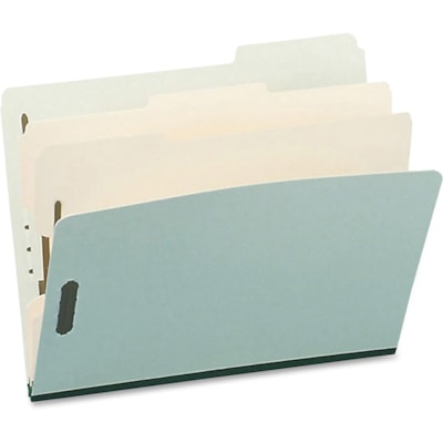 Pendaflex 1/3 Onglet coupé format lettre Recyclé Chemise de classification - 8 1/2 po (215,90 mm) x 11 po (279,40 mm) - 6 Attache(s) - 2 Séparateur(s) - Carton comprimé - Vert - 10% Recyclé - 1 chaque CARTON COMPRIMÉ VERT. EXT. À 3-1/2PO. SERRE-FEUILLES COMPR.