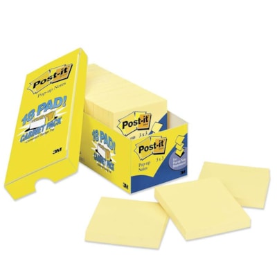 Post-it® Notes Cabinet Pack - 1620 x Yellow - 3" (76.20 mm) Flag/Note Width x 3" (76.20 mm) Flag/Note Length - Square - Canary Yellow - Removable - 18 / Pack CABINET PACK 3X3 18 PADS/PK 