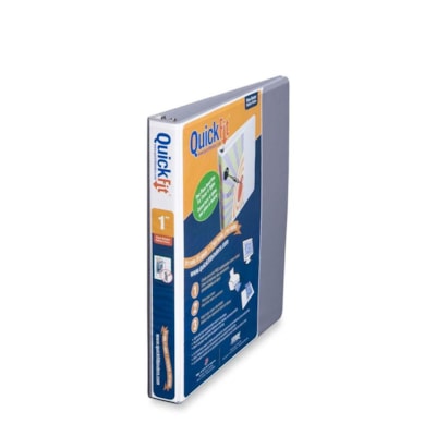 QuickFit - Classeur à anneaux en D à angle instantané à ajustement rapide - 1 po (25,40 mm) Capcité du classeur - format lettre - format 8 1/2 po (215,90 mm) x 11 po (279,40 mm) - 3 x 1 po (25,40 mm) Anneau(s) - Fastener(s) : Anneau en D - Pocket(s) : À l'intérieu BAGUE ANGLE-D 