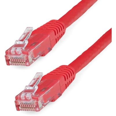 StarTech.com 7ft CAT6 Ethernet Cable - Red Molded Gigabit - 100W PoE UTP 650MHz - Category 6 Patch Cord UL Certified Wiring/TIA - 7ft Red CAT6 Ethernet cable delivers Multi Gigabit 1/2.5/5Gbps & 10Gbps up to 160ft - 650MHz - Fluke tested to ANSI/TIA-568-2.D Category 6 - 24 AWG stranded 100% copper U livers Multi Gigabit 1/2.5/5Gb ps & 10Gbps up to 16