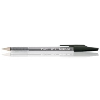 Pilot Better Ball Stick Pen - Black Ink - Crystal Barrel - 12 / Box RIBBED PLASTIC GRIP USES RFJ3F-X SERIES REFILL