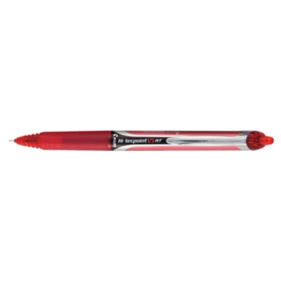 Pilot - Stylo rétractable roulante V5RT Hi-Tecpoint, rouge, extra fine 0,5 mm - 0,5 mm (0,02 po) Pointe de stylo - Rechargeable - Rétractable - Ink Rouge 0 5MM EXTRA FINE ENCRE LIQUIDE 