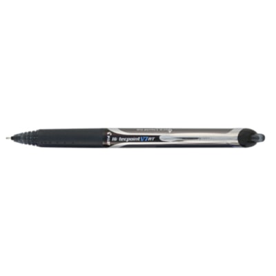 Pilot Hi-Tecpoint Retractable Rollerball Pen - Pen Point Size: 0.7mm - Ink Color: Black 0.7MM FINE  LIQUID INK 