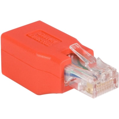 StarTech.com Crossover adapter - RJ-45 (M) - RJ-45 (F) - Gigabit - ( CAT 6 ) - red - Convert a Cat 6 Ethernet cable into a Gigabit capable Crossover cable emale Right Gender - RJ-45 Rig ht Connector - RJ-45