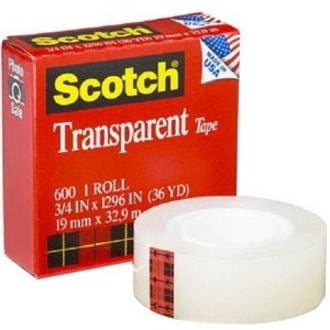 3M Scotch Transparent Tape - 19mm Width x 33m Length 19MM X 32.9M 