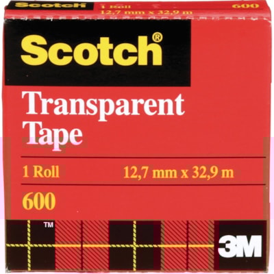 3M Scotch Transparent Tape - 12.7mm Width x 33m Length 12.7MM X 32.9M 