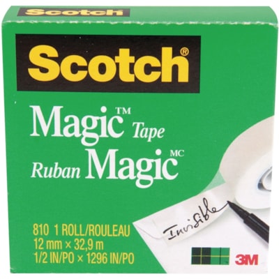 3M Scotch Magic Transparent Tape - 12.7mm Width x 33m Length - 1" Core - Tear Resistant, Split Resistant SCOTCH 12.7MM X 32.9MND 