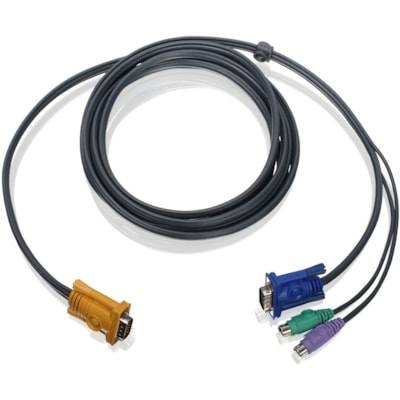 IOGEAR PS/2 KVM Cable - HD-15 Male - mini-DIN Male, HD-15 Male - 1.83m  GCS1808  6FT PS/2 KVM CABLE 