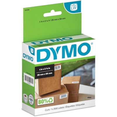 Dymo LabelWriter Small Multipurpose Labels - 1" (25.40 mm) Width x 2 1/8" (53.85 mm) Length - Direct Thermal - White - 500 / Roll - 500 / Roll 500 LABELS/BOX SMALL MP 