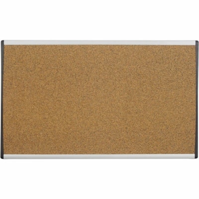 Quartet Arc Cubicle Bulletin Board - 18" (457.20 mm) Board Height x 30" (762 mm) Board Width - Brown Natural Cork Surface - Durable, Self-healing - Silver Aluminum Frame - 1 Each 30" X 18" ALUMINUM FRAME 
