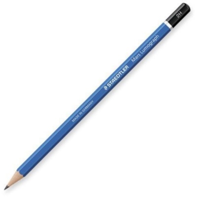 Staedtler Mars Lumograph Drawing/Sketching Pencils - Gray Lead - 2H - Blue Wood Barrel - 1 Each BONDED IN CEDAR WOOD GRAPHITE LEAD LUMOGRAPH PRE-SHARPENED