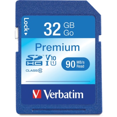 Verbatim 32GB Premium SDHC Memory Card, UHS-I V10 U1 Class 10 - 45 MB/s Read - Lifetime Warranty CLASS 6  LIFETIME WARRANTY 