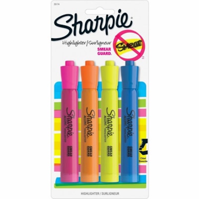 Sharpie - Fichiers rotatifs classiques ouverts - Pointe biseautée Pointe de marqueur - Ink Jaune, Orange, Rose, Bleu - 4 / emballage PORTE-MINE CLICKSTER GRATUIT PRÉEMBALLAGE 025720