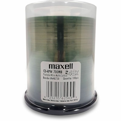 Maxell CD Recordable Media - CD-R - 48x - 700 MB - 100 / Pack - White ...